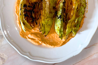 Grilled Cabbage with Romesco